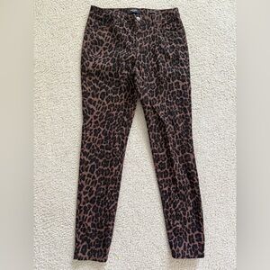 Nine West Brown Leopard Print Cigarette High Rise skinny pants